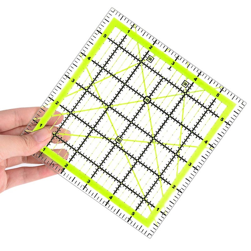 UOOU Quilting Ruler (6"X6") 1 Pack, Square Quilting Rulers Fabric Cutting Ruler Acrylic Quilters Rulers Clear Mark for Easy Precision Cutting and Crafts Quilting and Sewing - Image 4